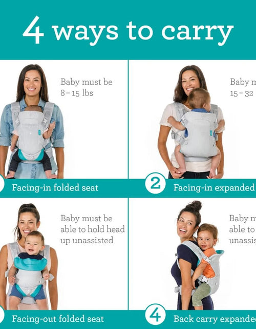 Load image into Gallery viewer, Flip 4-In-1 Convertible Light &amp; Airy Baby Carrier, 4-Position, 8-32Lb, White
