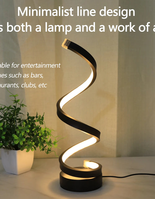 Load image into Gallery viewer, Modern Minimalist Spiral Desk Lamp, Wire Controlled Three Color LED Ambient Light, Suitable for Bars, Cafes, Bedrooms, and Rooms
