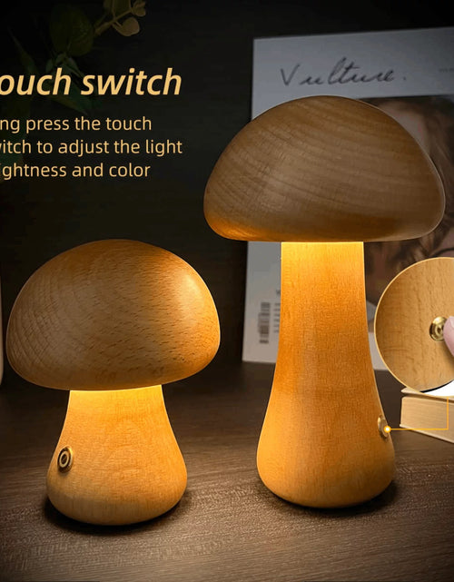 Load image into Gallery viewer, Mushroom Table Lamp,  Creative Bedside Night Light Dimmable LED for Home Decor
