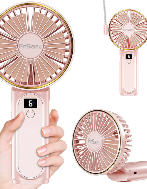 Load image into Gallery viewer, Portable Handheld Mini Fan, Neck Fan, 4000Mah Desk Fan, 180° Adjustable, 6 Speed Wind, Display Electricity in Real Time, USB Rechargeable Foldable Fan, Quiet Personal Fan with Power Bank - Blue
