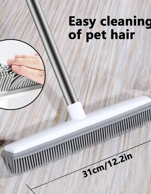 Load image into Gallery viewer, Pet Hair Rubber Broom Floor Brush for Carpet Dog Hair Remover with Built in Squeegee Silicone Mini Broom Hair Remover Cleaning
