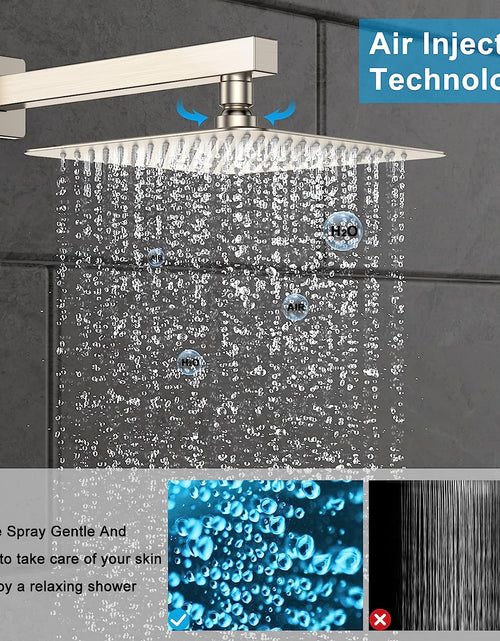 Load image into Gallery viewer, Rain Shower System Sets Faucet:  10 Inch Overhead Rainhead Shower Combo Set with Handheld and Valve-Luxury Modern Mixer Rainfall Brushed Nickel Shower Faucets Sets Complete
