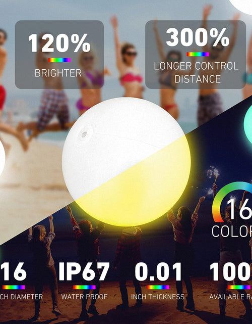 Load image into Gallery viewer, Pool Toys, LED Beach Ball Toy with 16 Color Changing Lights, Pool Games Beach Party Outdoor Games for Teens Adults Family, Glow in the Dark Party Supplies (1PC)
