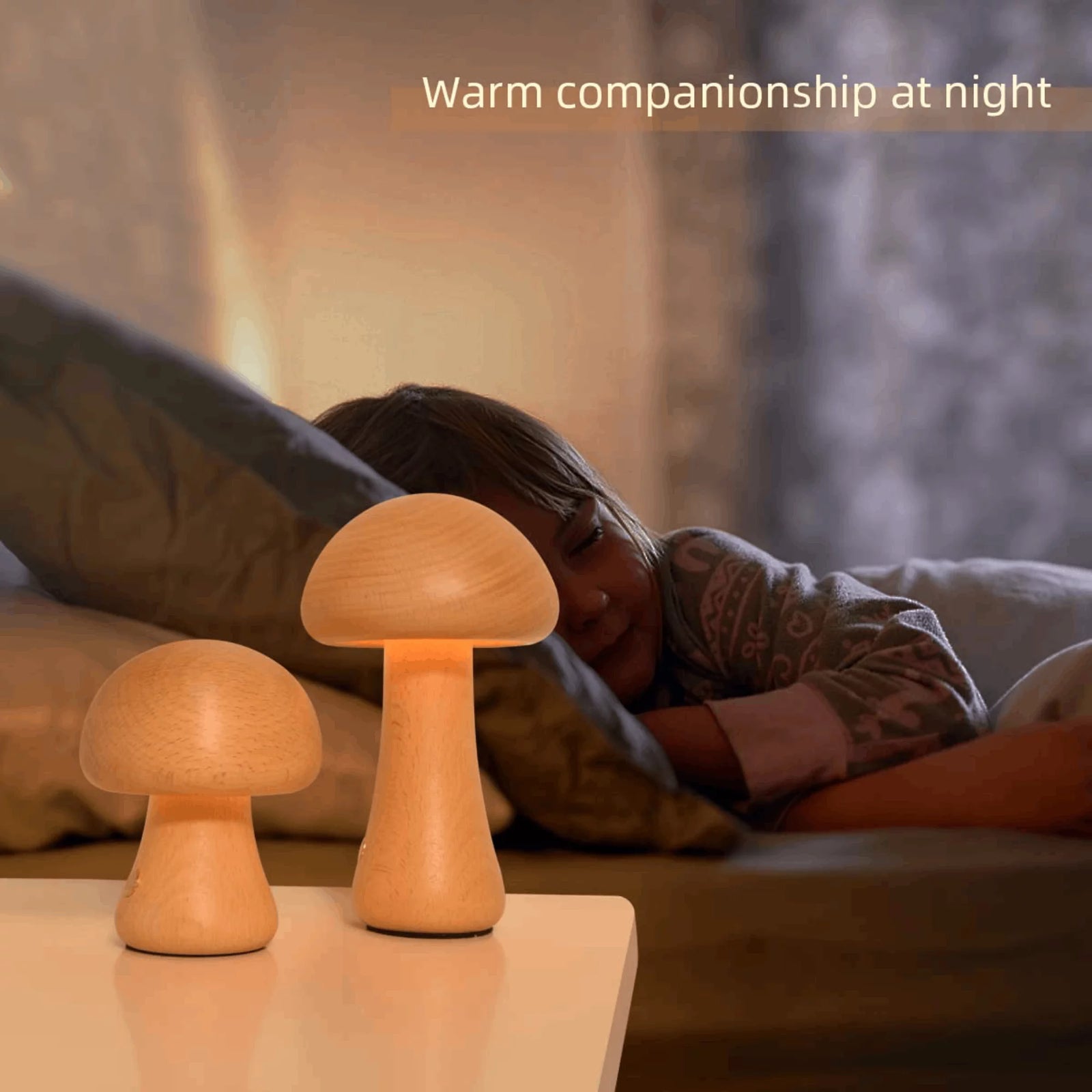 Mushroom Table Lamp,  Creative Bedside Night Light Dimmable LED for Home Decor