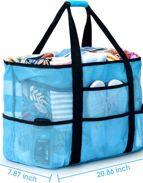 Load image into Gallery viewer, Beach Bag, Extra Large Beach Bags for Women Waterproof Sandproof, Mesh Beach Tote Bags Travel Pool Bag
