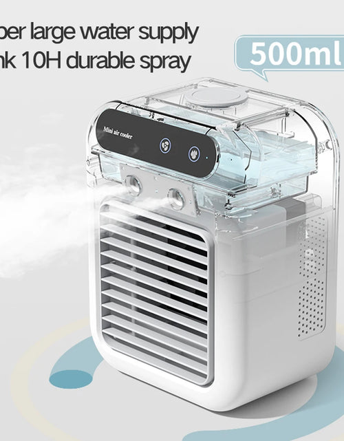 Load image into Gallery viewer, Cold Air Conditioner Fan Mobile Air Conditioning Portable 500Ml Humidifier Mist Cooler Home Electric Fan Mini Ac Air Cooling Fan
