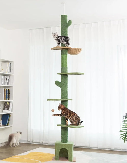 Load image into Gallery viewer, Floor to Ceiling Cat Tree Ajustable Height [82-108 Inches=208-275Cm] 6 Tiers Tower Fit for 7-9 Feet Ceiling
