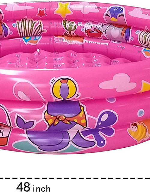 Load image into Gallery viewer, 3 Rings Kiddie Pool, 48”X12”, Kids Swimming Pool, Inflatable Baby Ball Pit Pool, Small Infant Pool (Pink)
