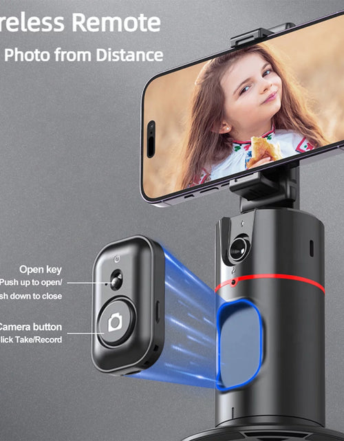 Load image into Gallery viewer, Auto Face Tracking Phone Holder Tripod, No App Required, 360° Rotation Smart Face Body Tracking Tripod Selfie Phone Camera Mount Cell Phone Stand for TIK Tok, Vlog, Live Streaming, Youtube Video
