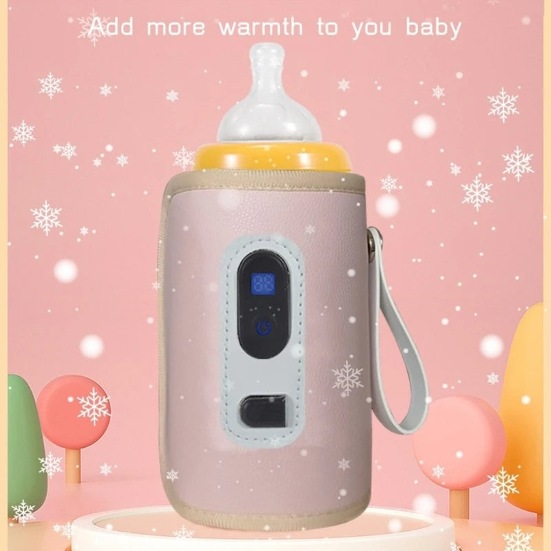 USB Milk Bottle Warmer Infant Bottle Portable Heat Keeper Formula Milk Travel Heating Sleeve for Baby Nursing Bottles