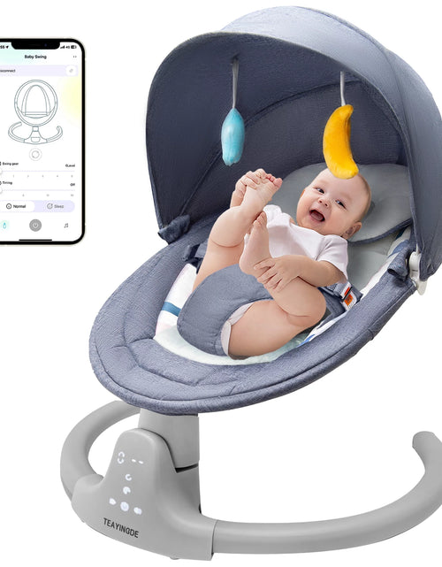 Load image into Gallery viewer, Baby Swing for Infants - Motorized Swing with Music Speaker and Remote Control - 12 Lullabies - Black
