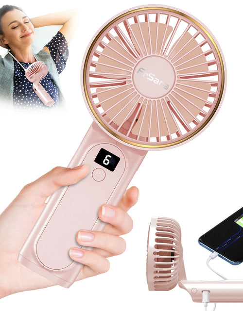 Load image into Gallery viewer, Portable Handheld Mini Fan, Neck Fan, 4000Mah Desk Fan, 180° Adjustable, 6 Speed Wind, Display Electricity in Real Time, USB Rechargeable Foldable Fan, Quiet Personal Fan with Power Bank - Blue
