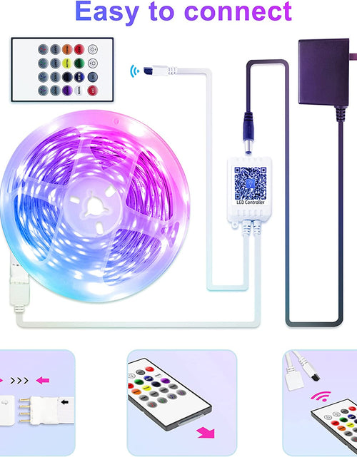 Load image into Gallery viewer, Bluetooth LED Strip Lights 50Ft,Color Changing LED Lights for Bedroom,Built-In-Mic,Music Sync LED Light Strips,Phone Smart Controlled(App+Remote+Mic)………
