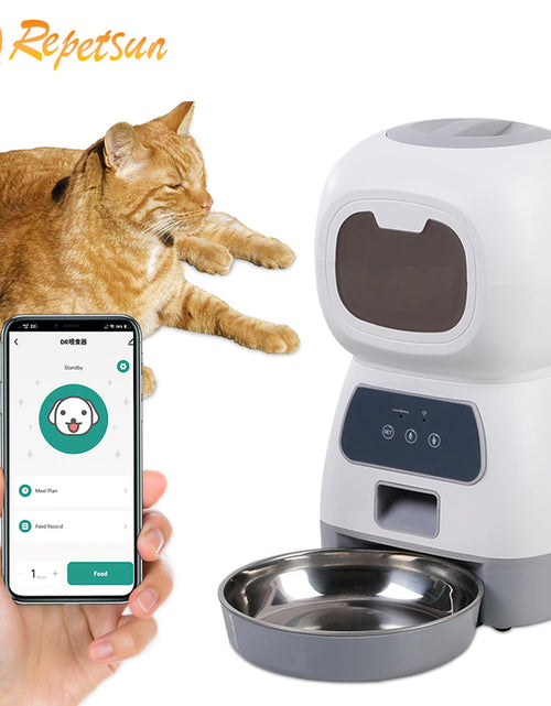 Load image into Gallery viewer, 3.5L Automatic Pet Feeder for Cats Wifi Smart Swirl Slow Dog Feeder with Voice Recorder Large Capacity Timing Cat Food Dispenser
