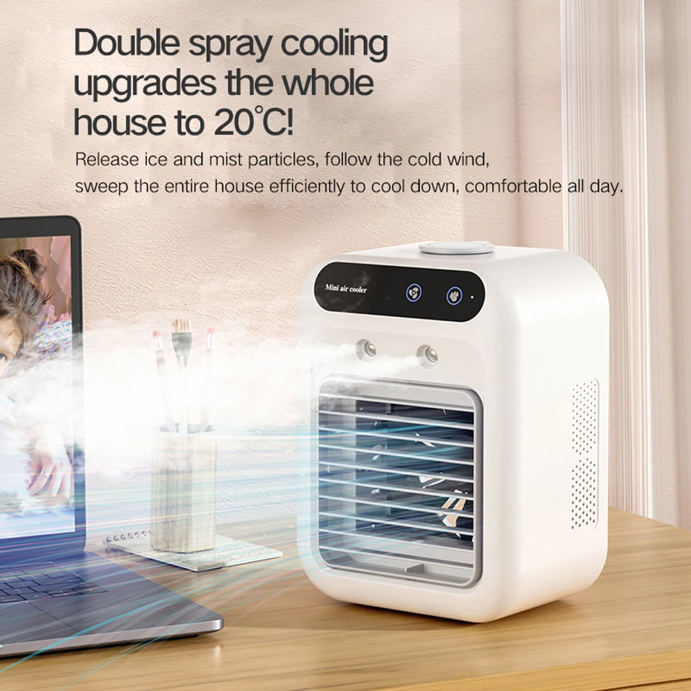 Cold Air Conditioner Fan Mobile Air Conditioning Portable 500Ml Humidifier Mist Cooler Home Electric Fan Mini Ac Air Cooling Fan