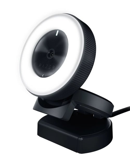 Load image into Gallery viewer, Kiyo Streaming Webcam, Full HD, Auto Focus, Ring Light with Adjustable Brightness, Black
