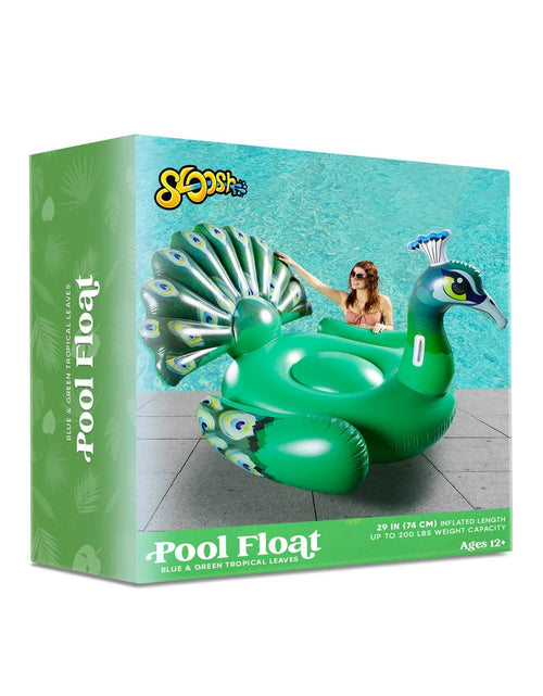 Load image into Gallery viewer, Inflatable Peacock Pool Float, Giant Green Peacock Ride on Raft for Swimming Pool, Beach Floaties, Party Decoration Toys, Inflatable Island, Summer Pool Raft Lounge for Adults &amp; Kids
