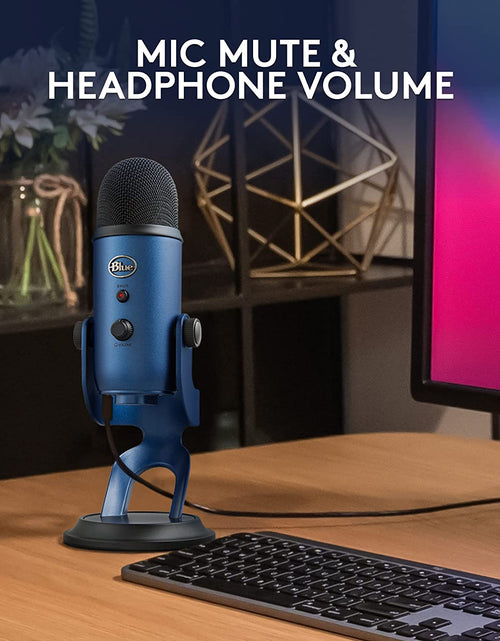 Load image into Gallery viewer, Yeti USB Mic for Recording and Streaming on PC and Mac,  VO!CE Effects, 4 Pickup Patterns, Headphone Output and Volume Control, Adjustable Stand, Plug and Play – Midnight
