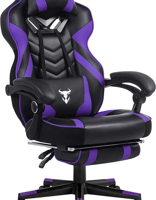 Load image into Gallery viewer, Purple Gaming Chair Reclining Computer Chair with Footrest High Back Gamer Chair with Massage Large Computer Gaming Chair Racing Style Chair for Gaming Big and Tall Gaming Chairs for Adult
