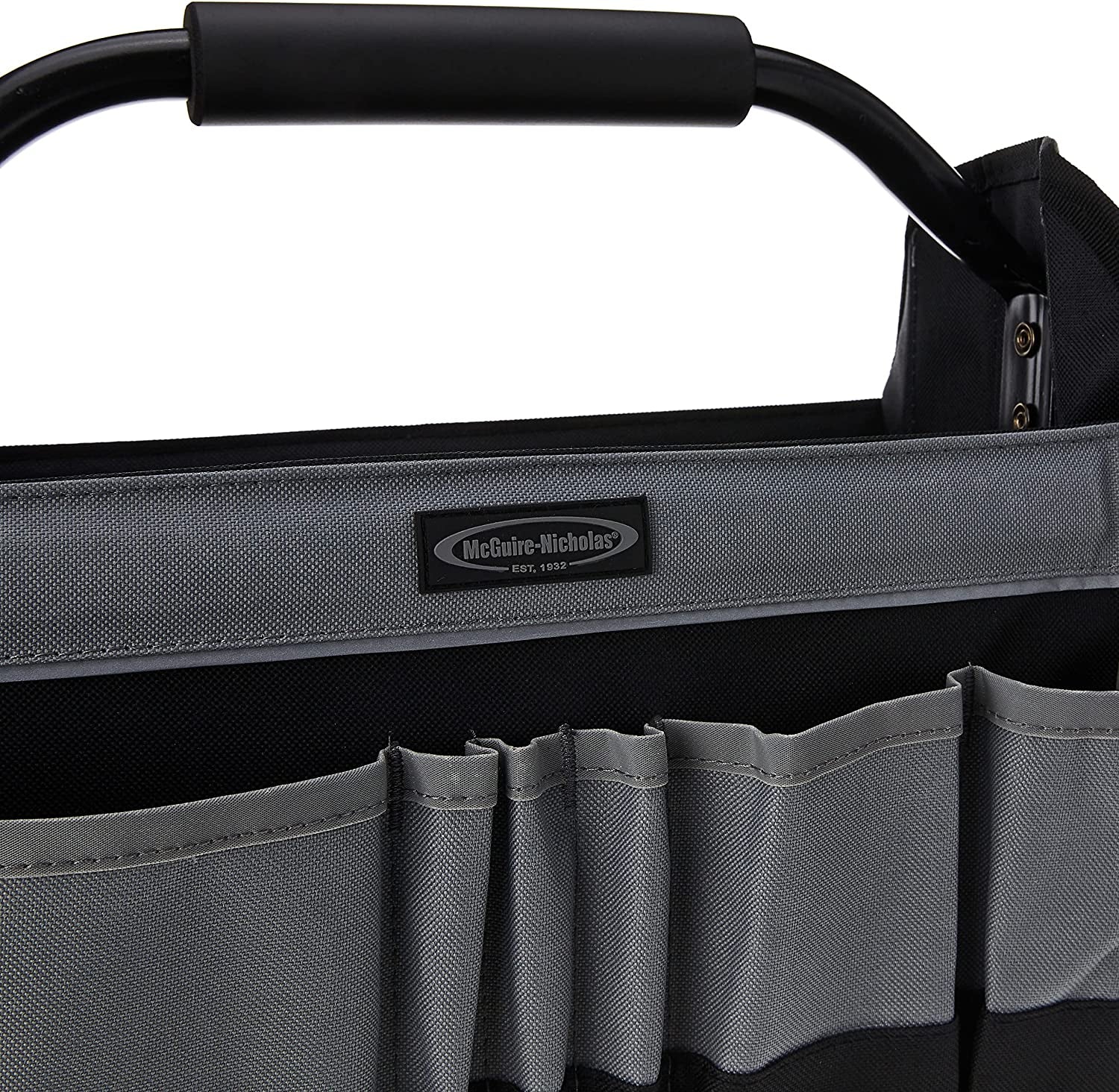 15" Collapsible Tool Tote, Grey and Black Tool Tote Bag, 22015