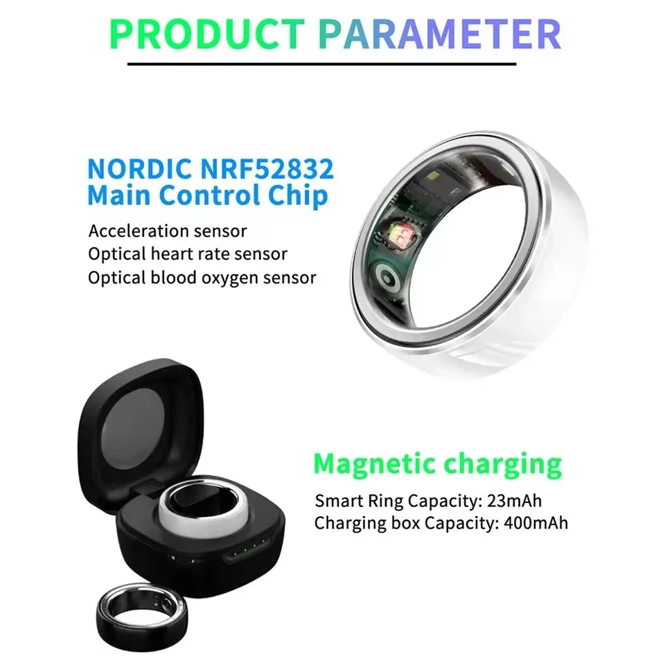 2024 New NFC Smart Ring Men Sports Fitness Tracker Women Waterproof Sports Fitness Smart Ring for Android IOS PK R1 Lovers+Box