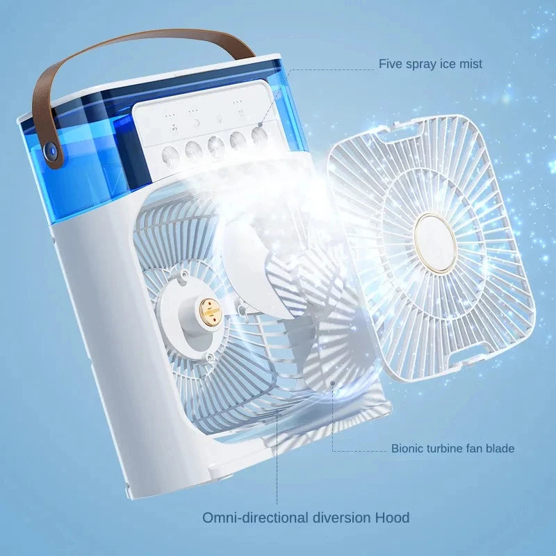 Portable Air Conditioners Fan,600Ml Cooling Fan Air Conditioner,3 Wind Speed,Removable Evaporative Air Cooler for Room/Office